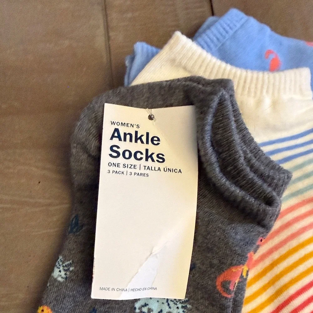 Old Navy Fun Casual Socks - Gray, Blue, and Multicolor - Picture 2 of 3